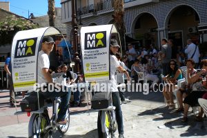 Street marketing utilizando bicicletas publicitarias