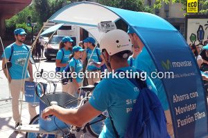 Eco Street Marketing Bicicletas campaña movistar gopro acción