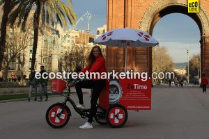 Eco Street Marketing Foodbike sampling en Barcelona