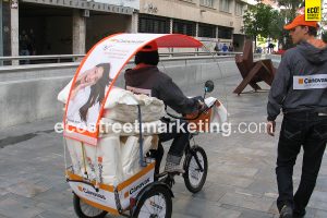 Eco Street Marketing Triciclo sampling regalos promoción marketing